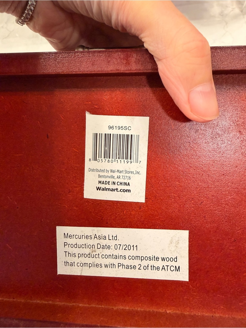 Wooden Watch and Accessory Box - Red - Picture 6 of 9